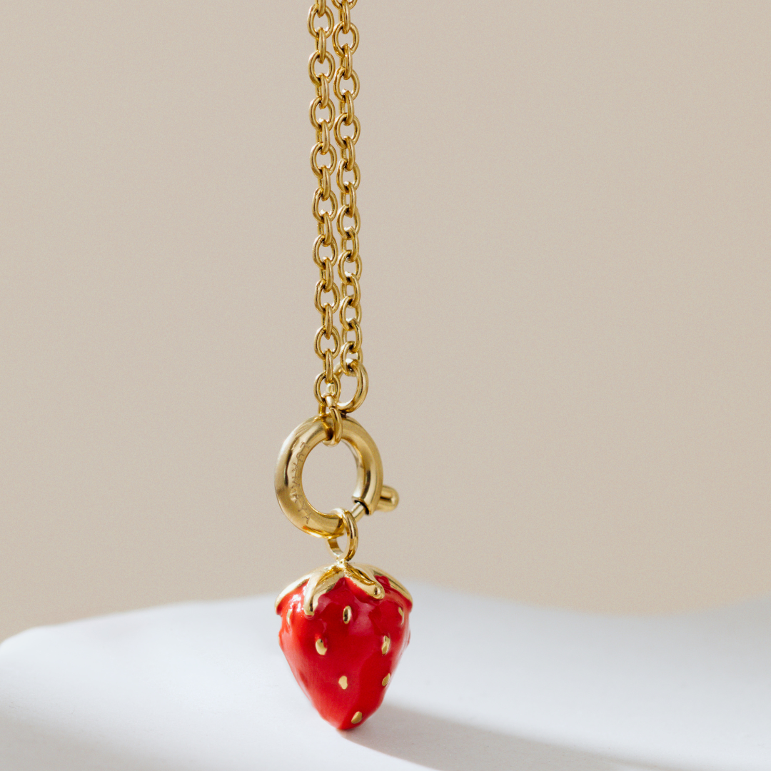 Strawberry Classic Chain Necklace Set Silber