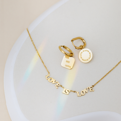You are loved Hoop Set Small Gold