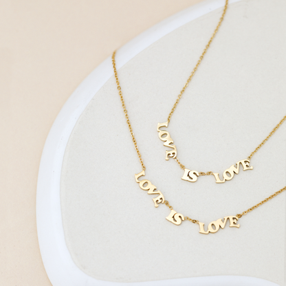 Love is Love Necklace Roségold