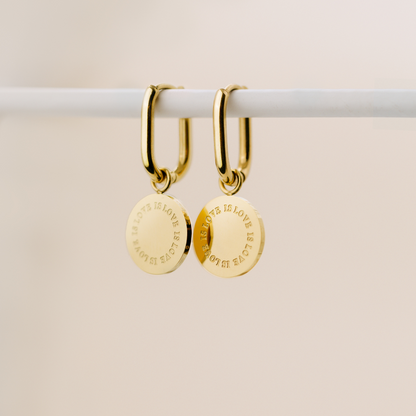 Love is Love Oval Hoop Set Baby Gold