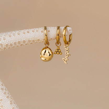 Tiny Beads Hoop Set Small Silber