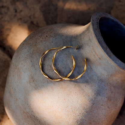 Sahira Hoop Studs Large Roségold