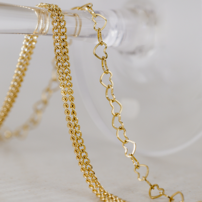 Curb Chain Double Bracelet Silber