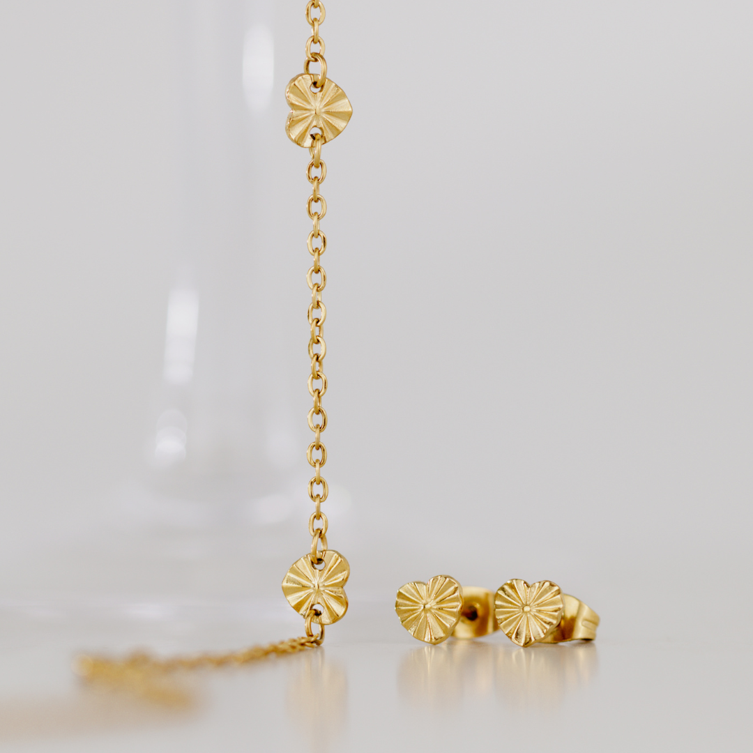 Glass Heart Bracelet Roségold