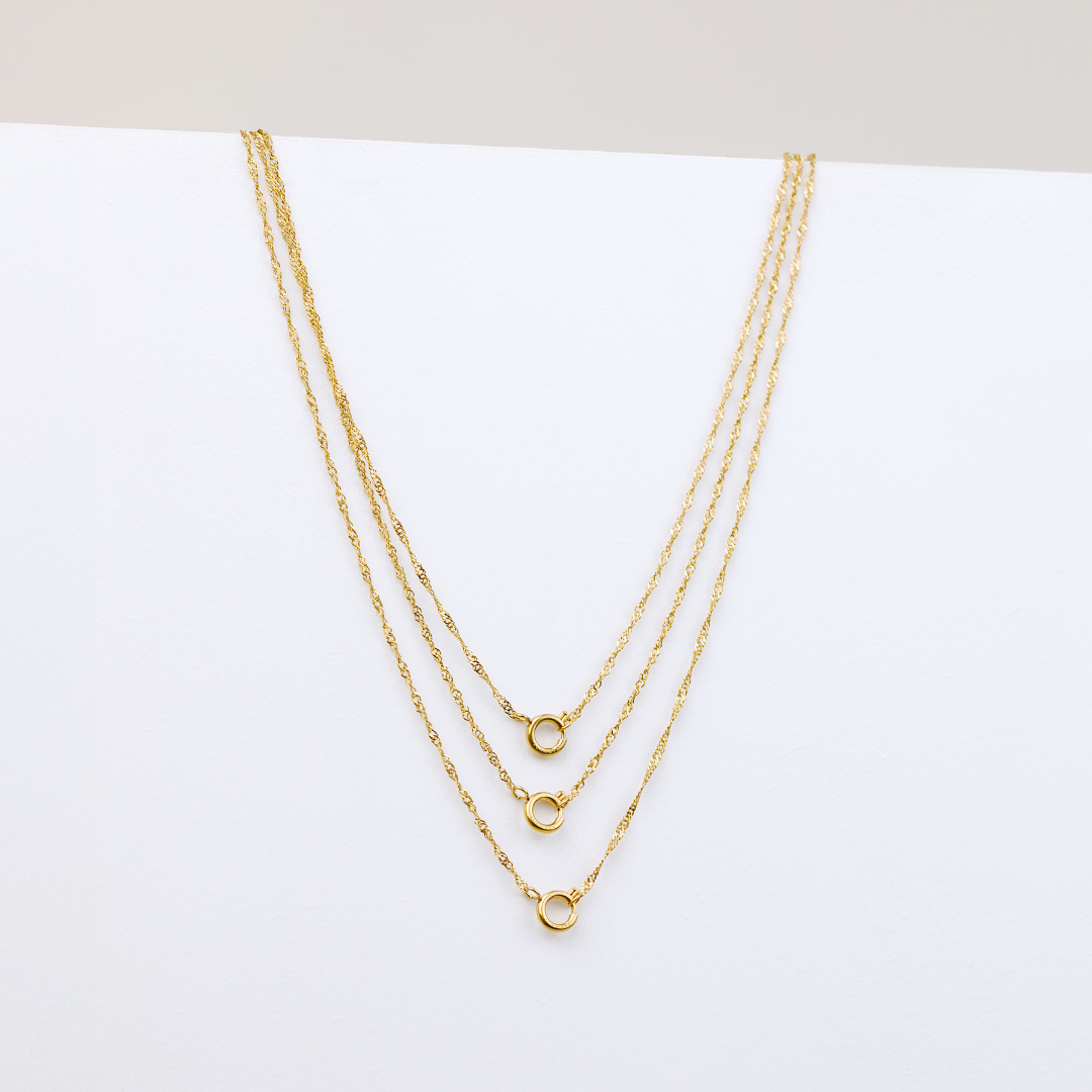 Singapore Chain Charm Necklace Roségold