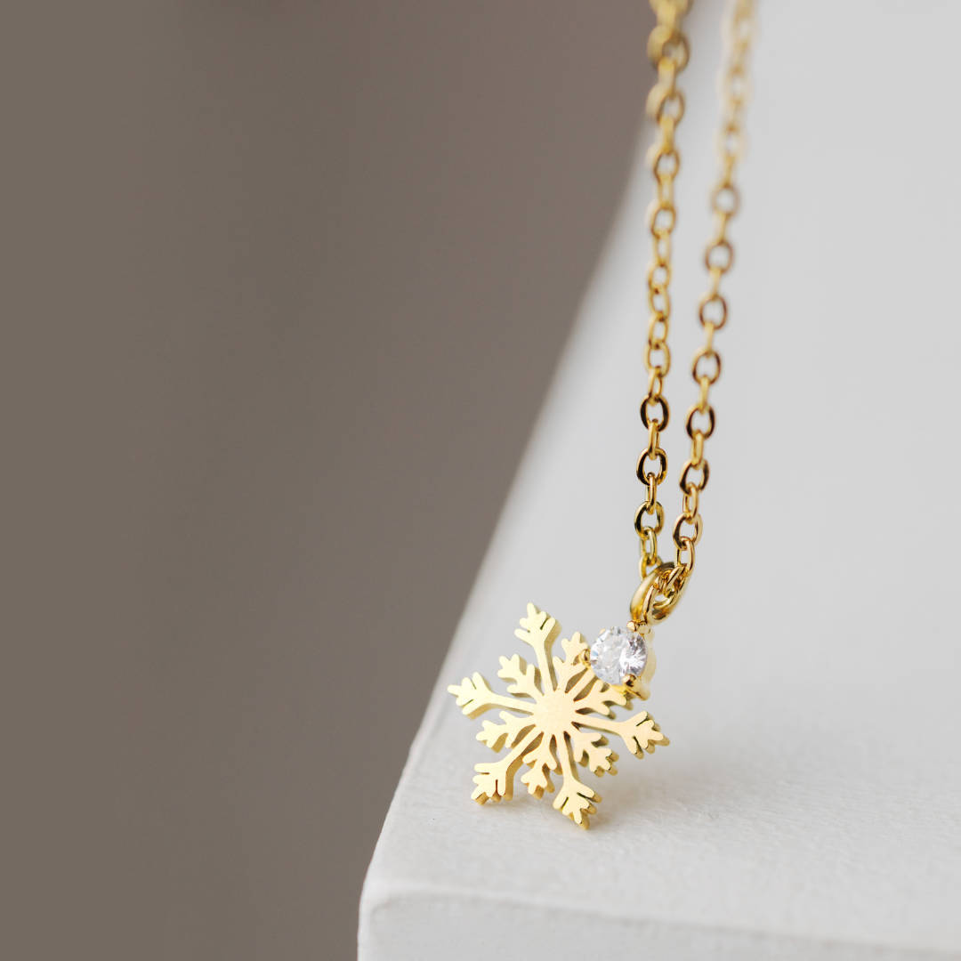 FREE Sparkling Snowflake Necklace Gold