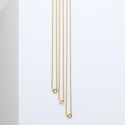 Rope Chain Charm Necklace Gold