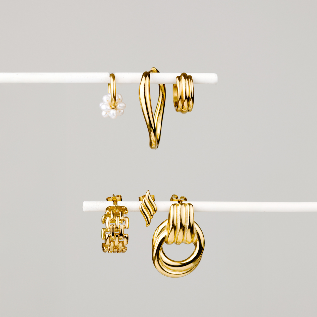 Pearl Cluster Hoops Silber