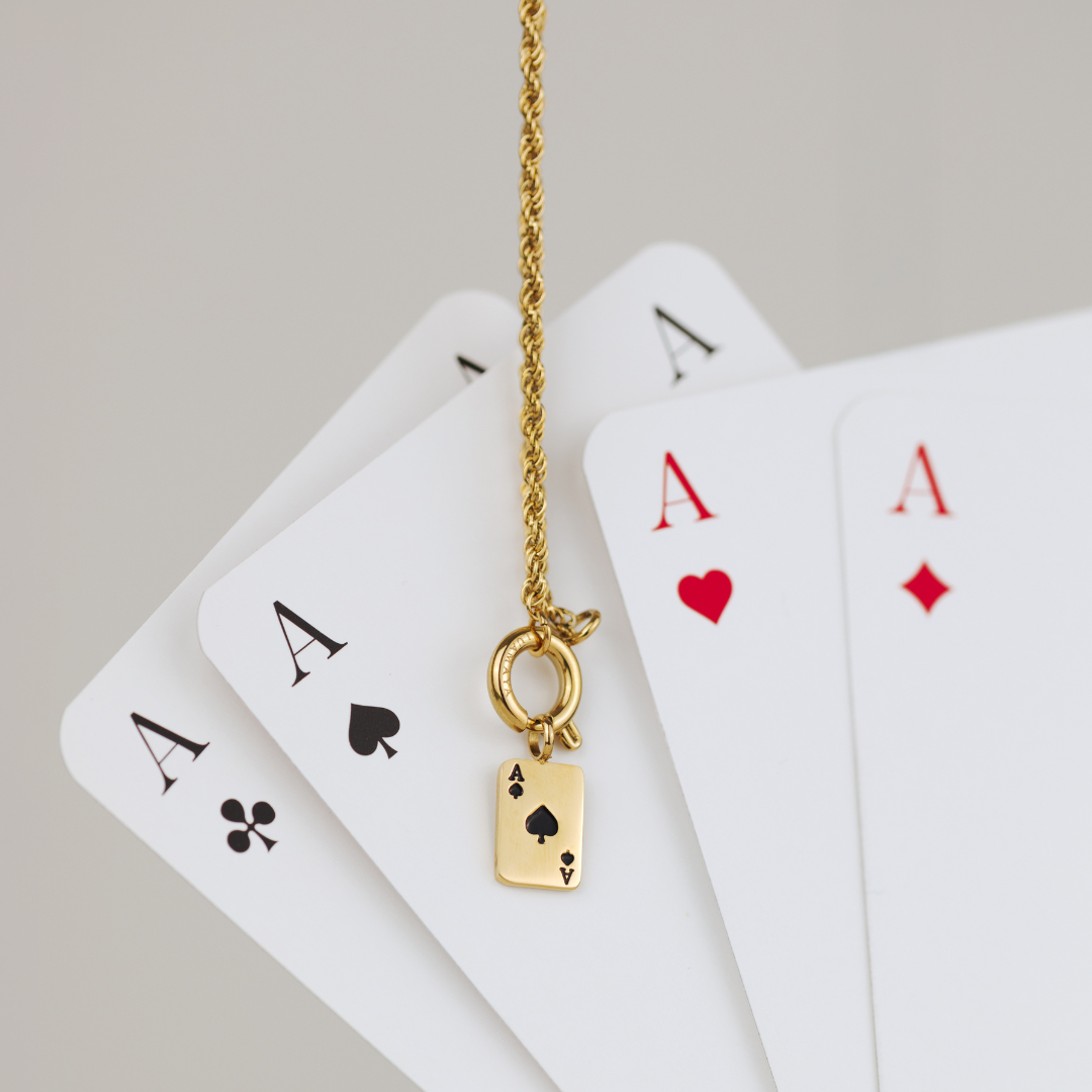 Aced Rope Chain Necklace Set Silber