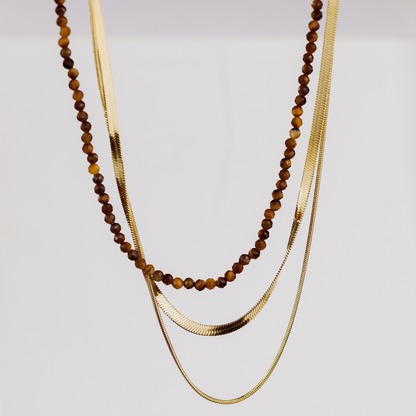 Snake Chain Double Necklace Gold
