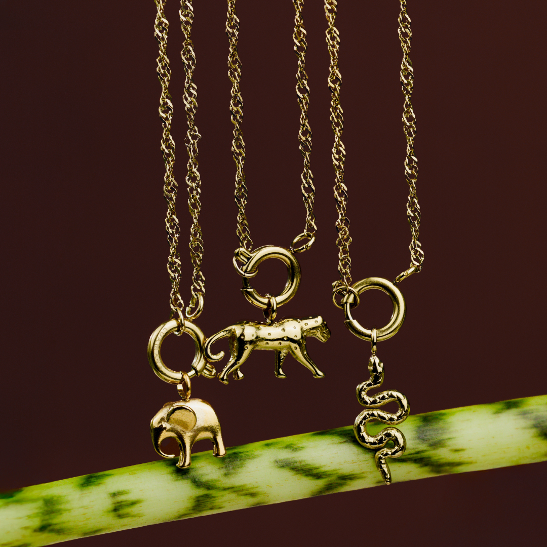 Elephant Singapore Chain Necklace Set Roségold