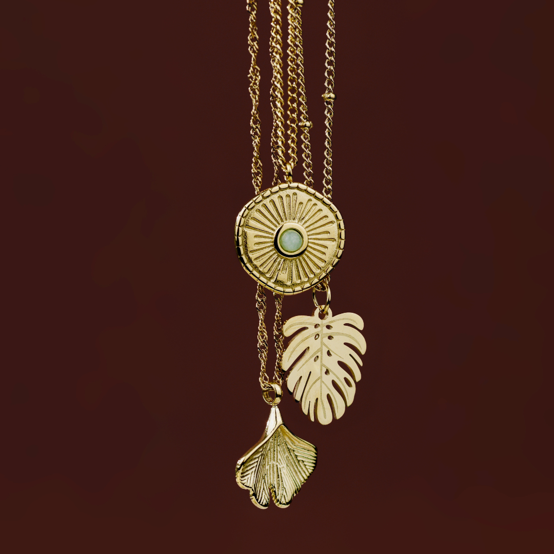 Ginkgo Leaf Necklace Gold
