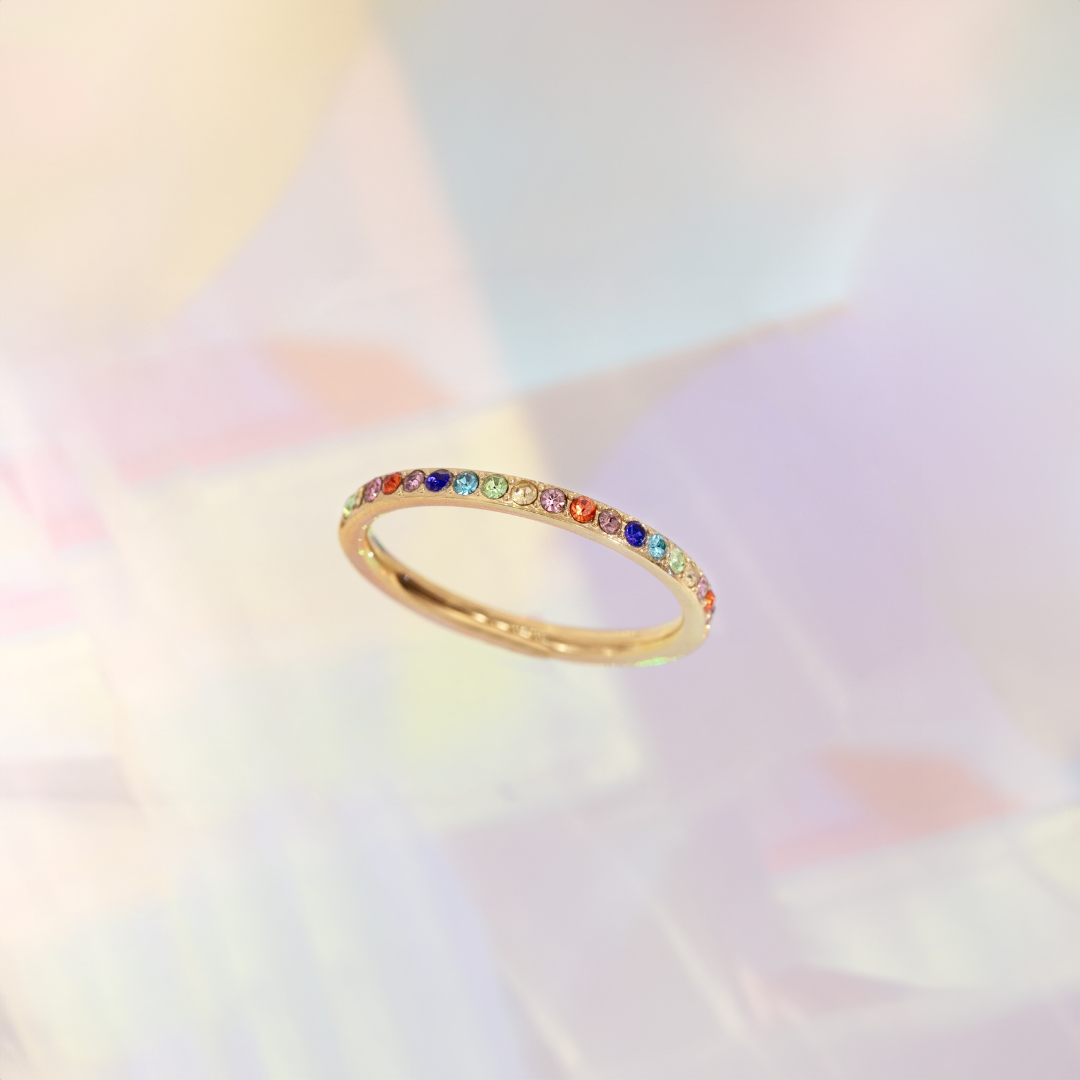 Rainbow Radiance Ring Silber