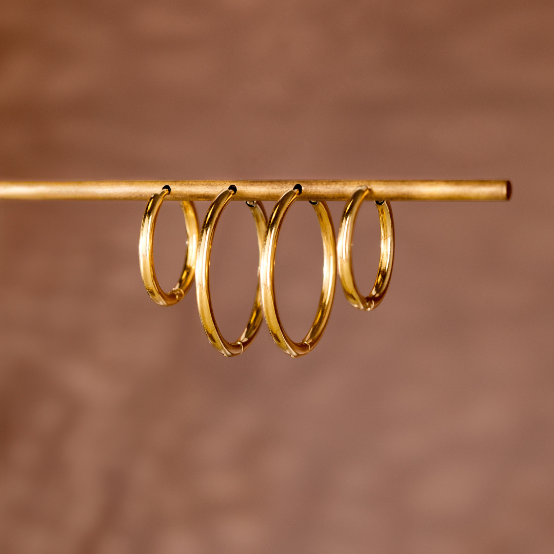 Clean Hoop Set Midi Gold