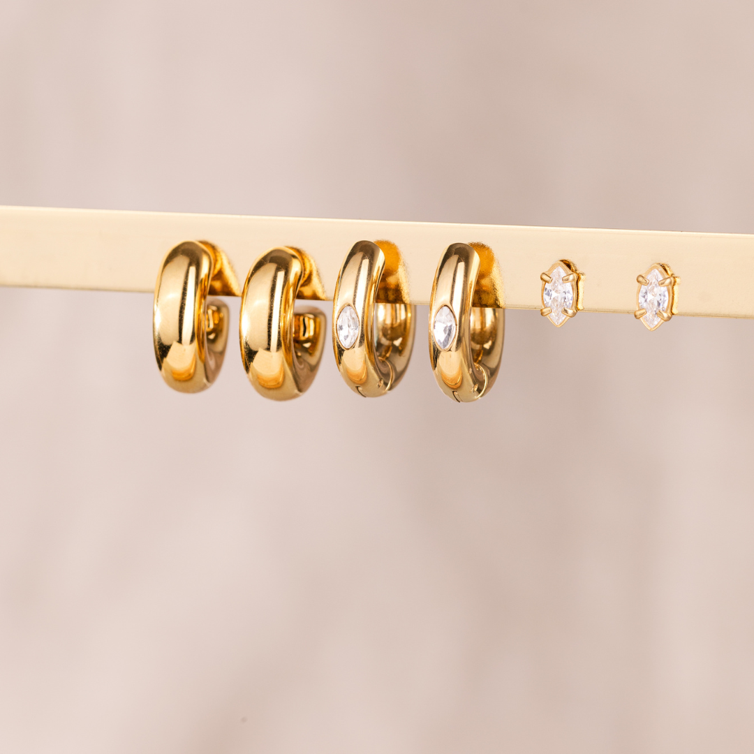 Bulky Hoop Studs Gold