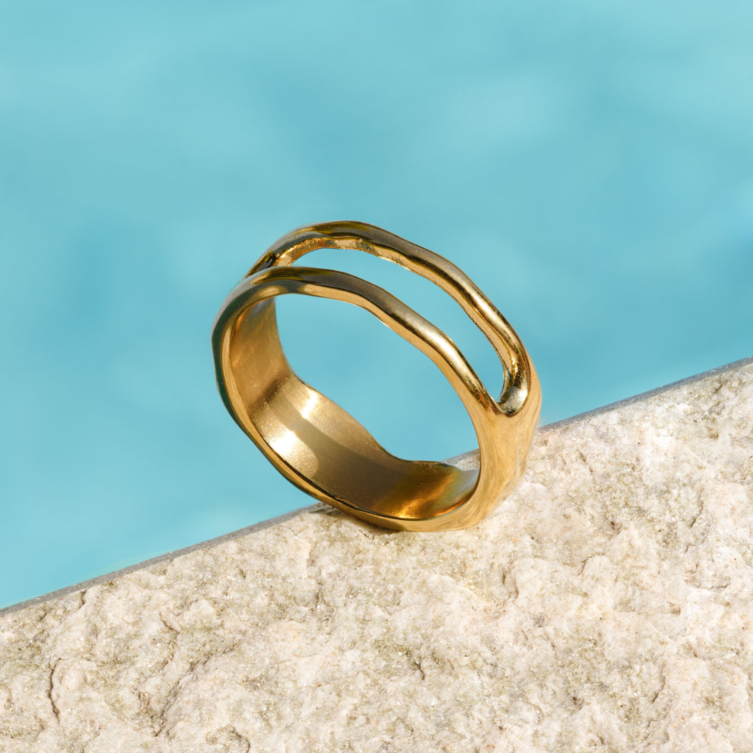 Flowing Gap Ring Silber