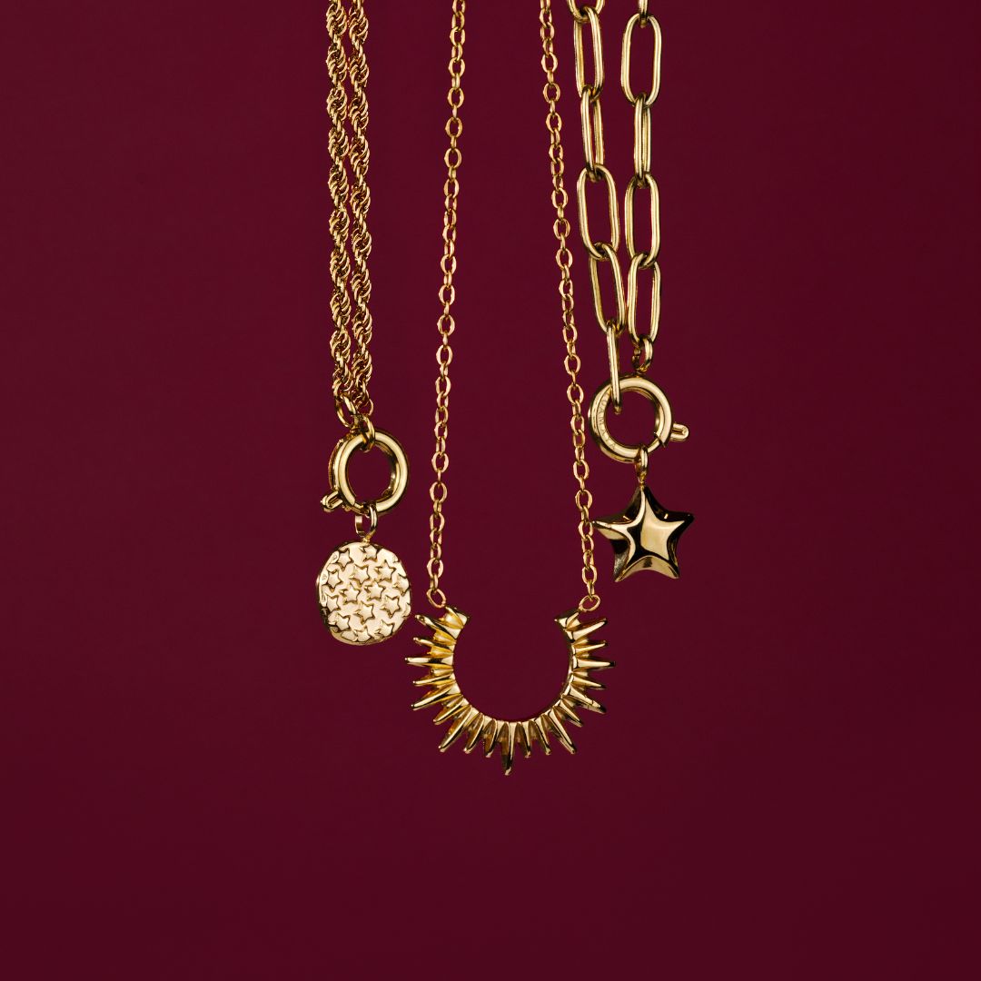 Starry Skies Rope Chain Necklace Set Roségold