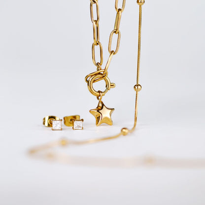 Nova Oval Links Necklace Set Silber