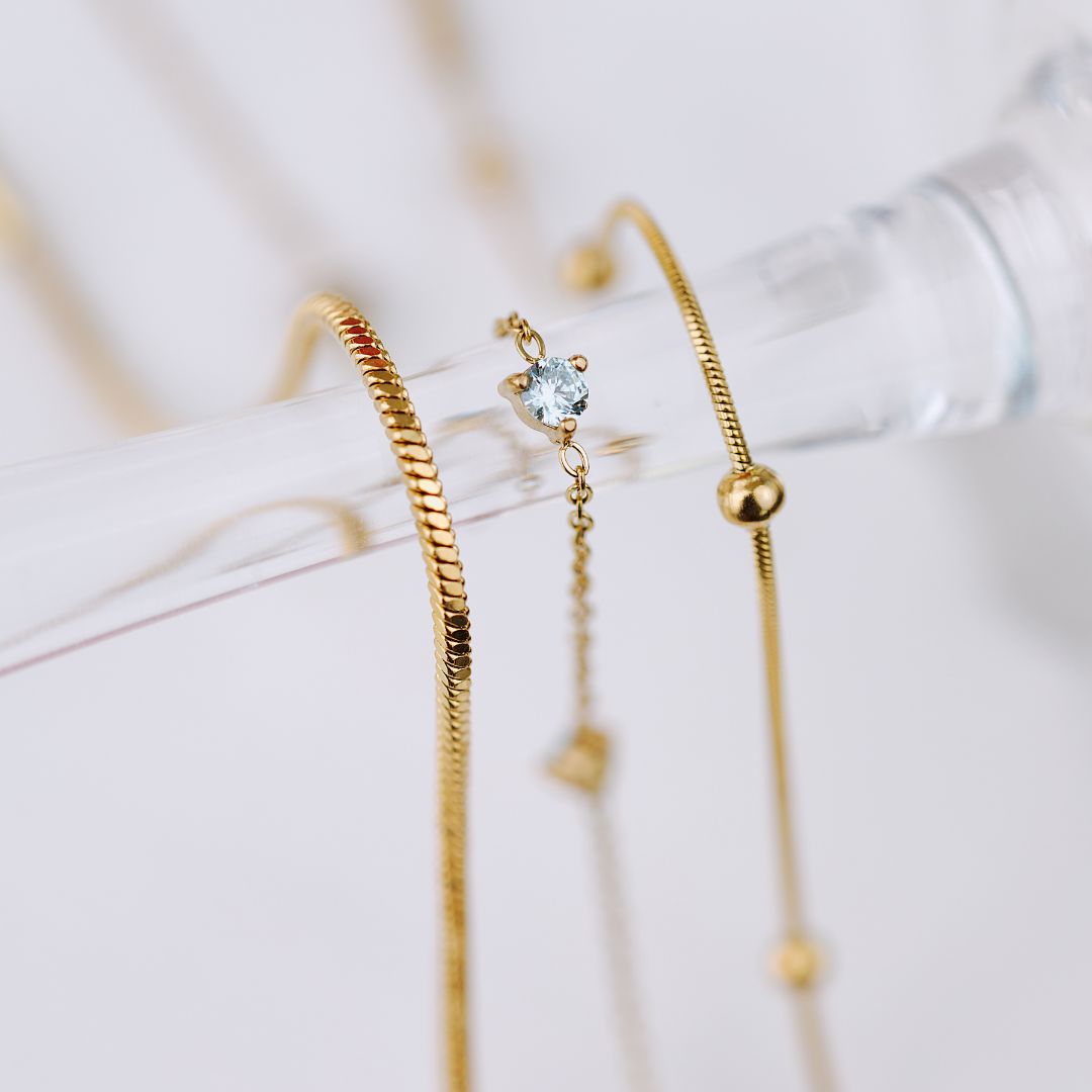 Squared Snake Chain Bracelet Roségold