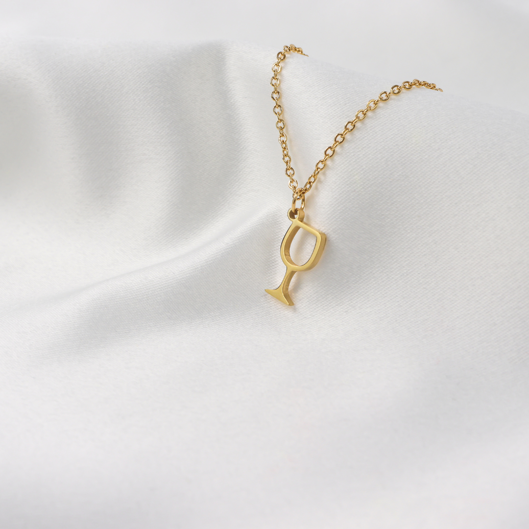 Wine Wednesday Wineglass Necklace Roségold