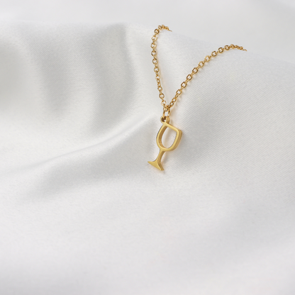 Wine Wednesday Wineglass Necklace Roségold