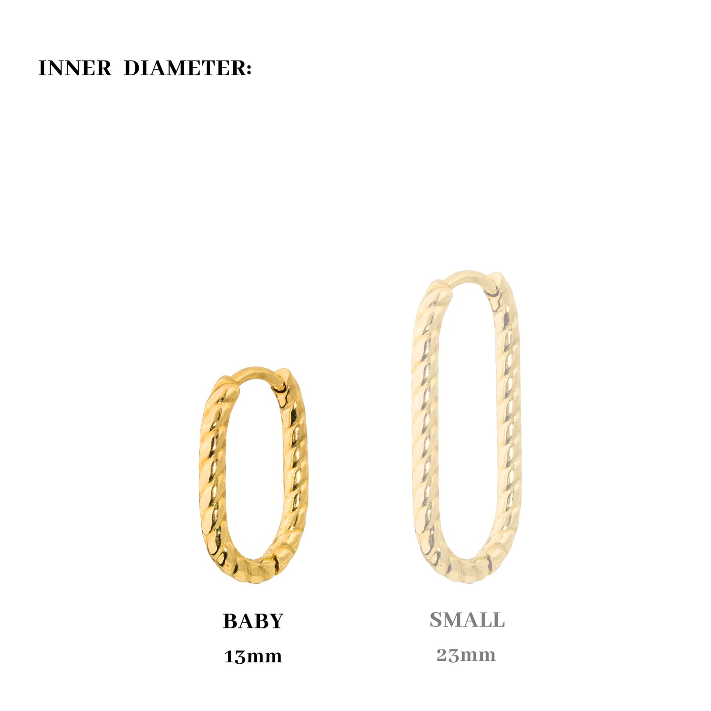 Oval Twisted Hoops Baby Roségold