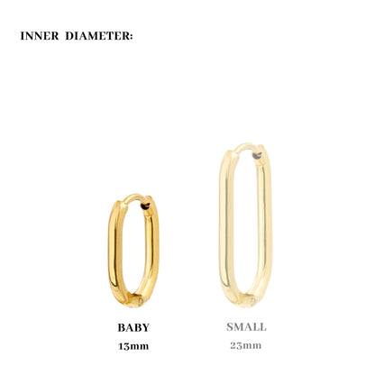 Oval Hoops Baby Silber