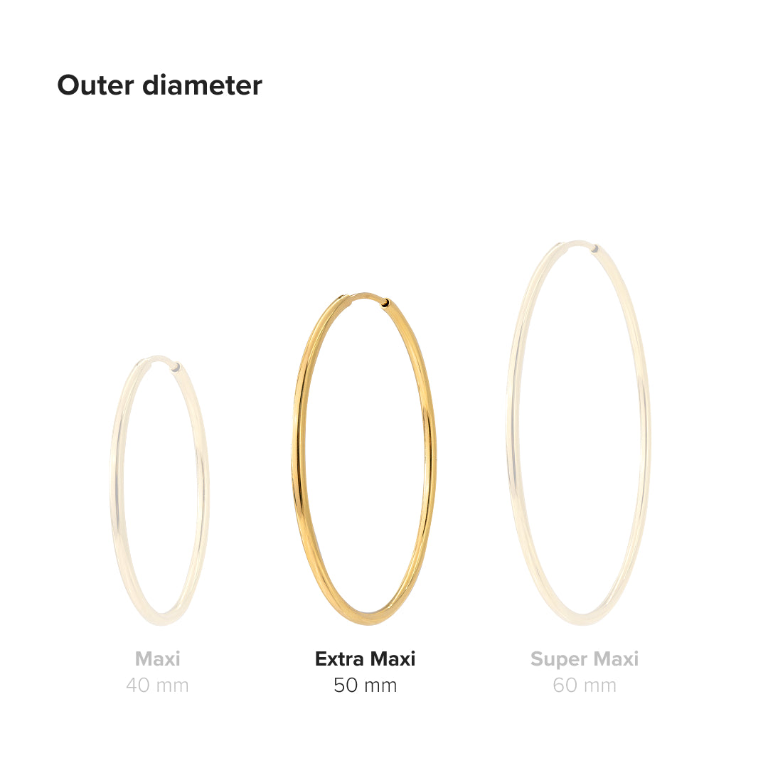 Extra Maxi Hoops Silber