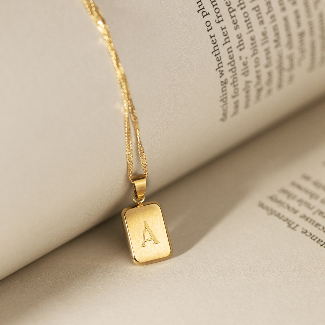 Letter Necklace A Gold
