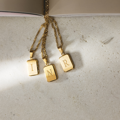 Letter Necklace N Roségold