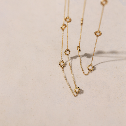 Flower 'n' Beads Necklace Silber