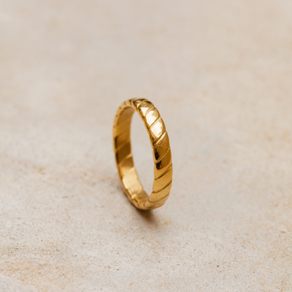 Flat Stripe Ring Roségold