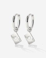 Heart Ace Hoop Set Small Silber