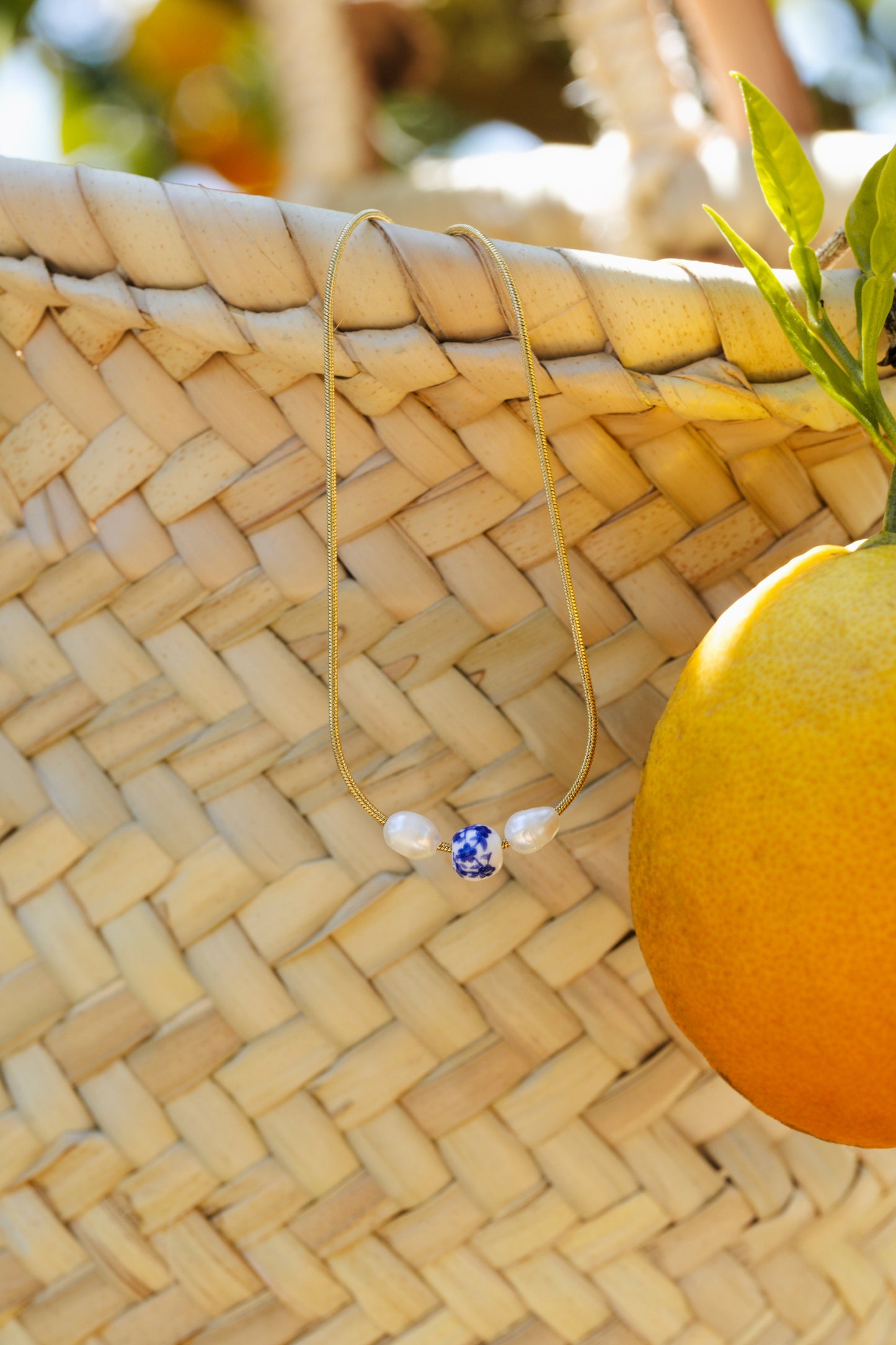 Painted Blue Necklace