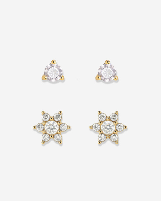 Glimmering Petals Stud Bundle Gold