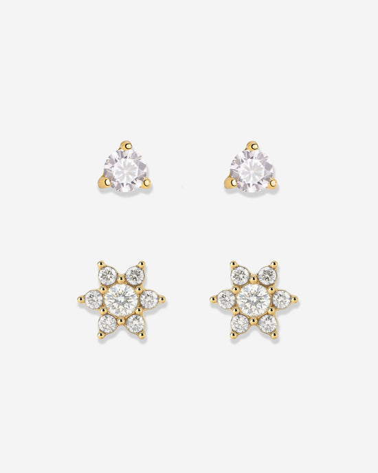 Glimmering Petals Stud Bundle Gold