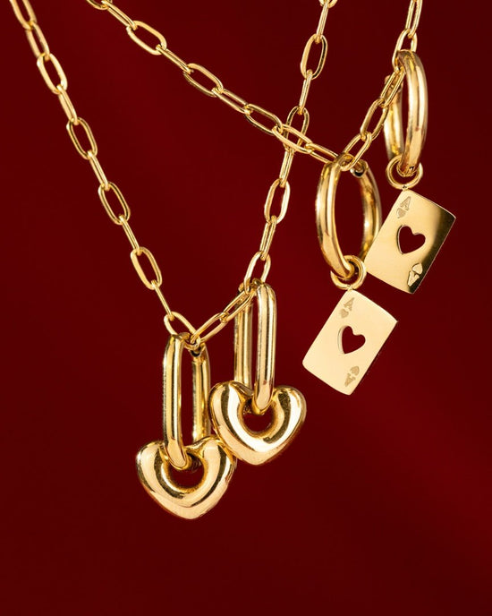 Phat Heart Oval Hoop Set Baby Roségold