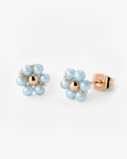 Forever Blue Daisy Studs Roségold