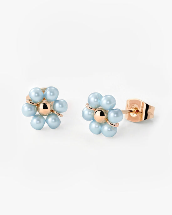 Forever Blue Daisy Studs Roségold