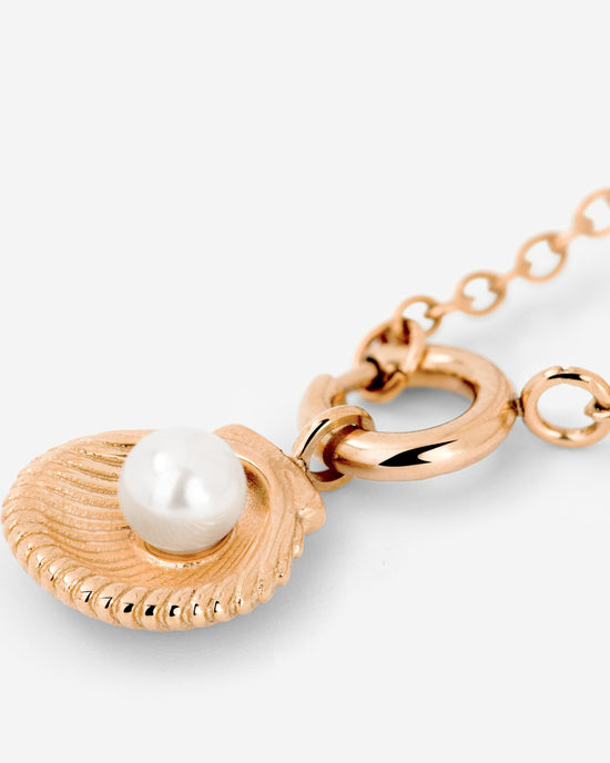 Pearly Shell Classic Chain Necklace Set Roségold