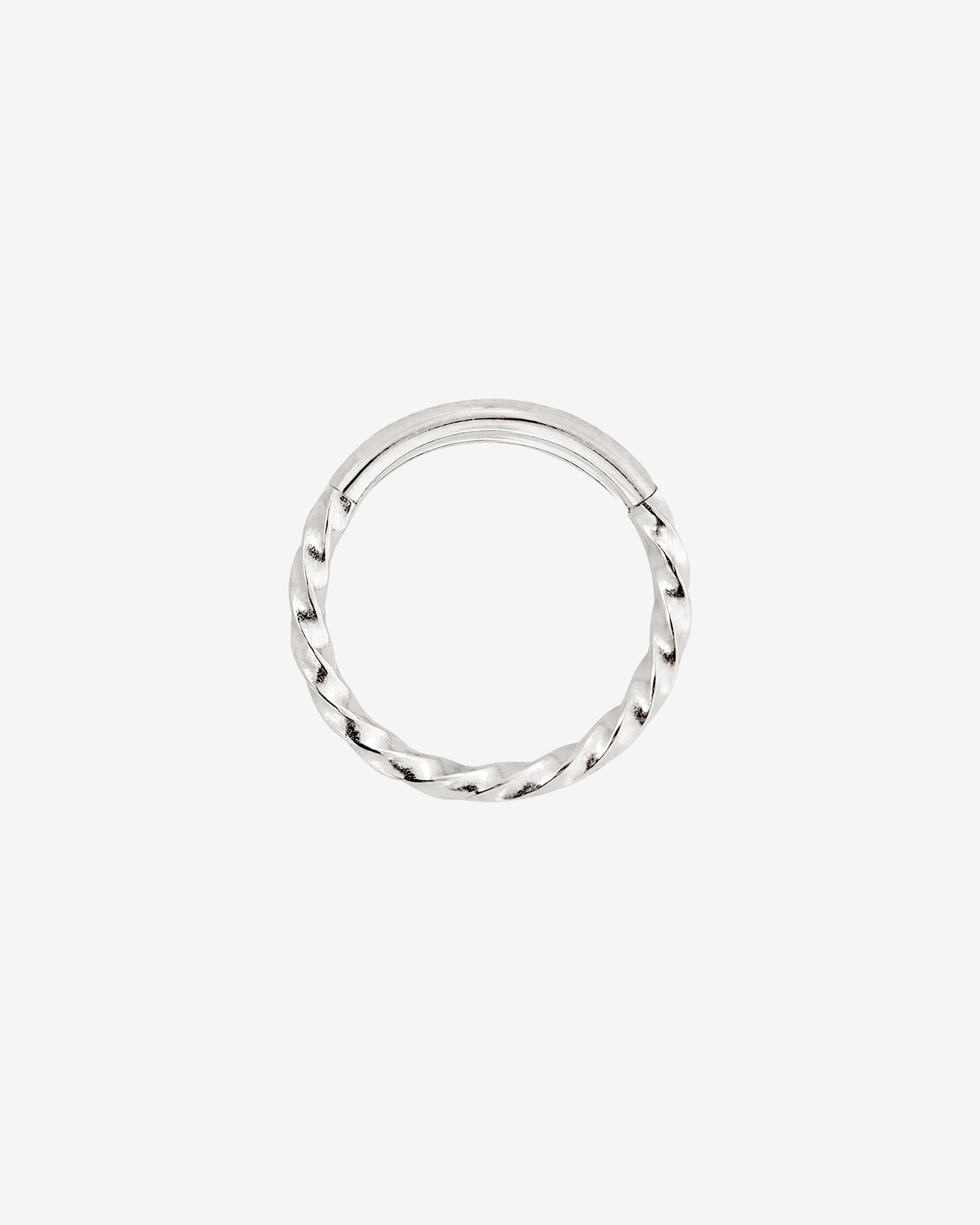 Twisted Click Piercing Ring Silber