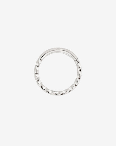 Twisted Click Piercing Ring Silber