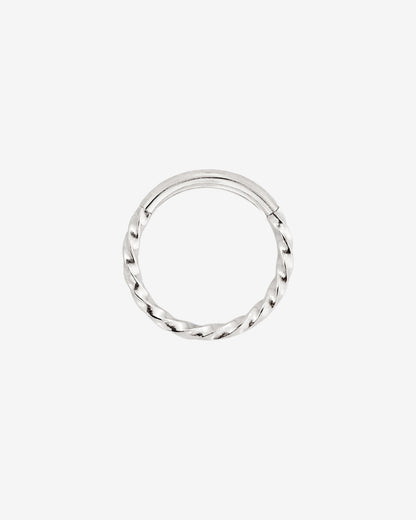 Twisted Click Piercing Ring Silber