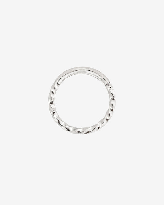 Twisted Click Piercing Ring Silber