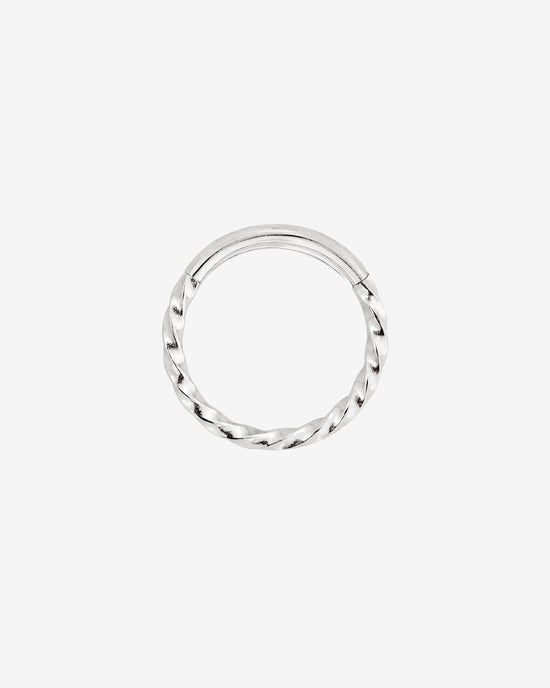 Twisted Click Piercing Ring Silber