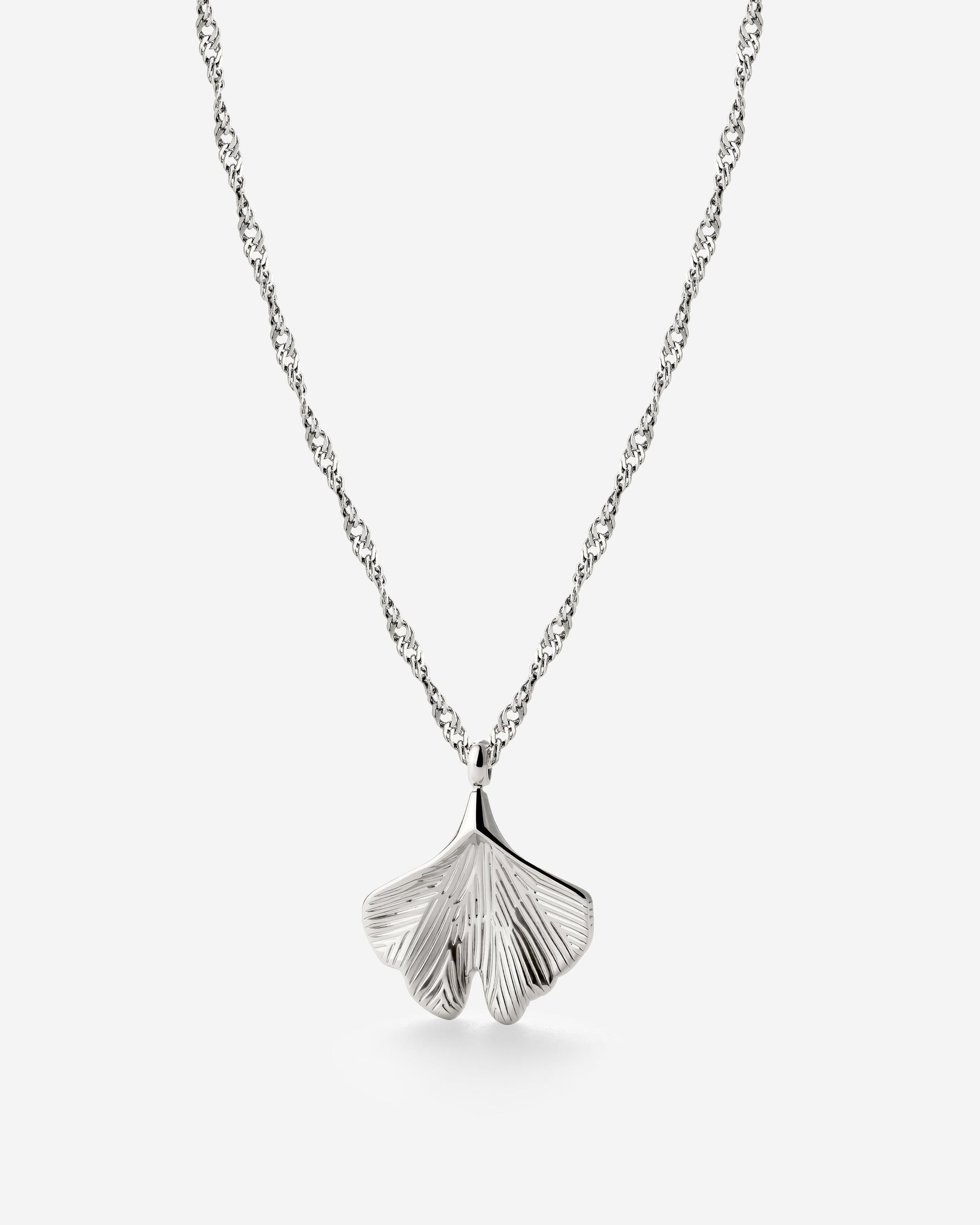 Ginkgo Leaf Necklace Silber