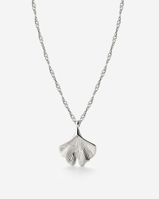 Ginkgo Leaf Necklace Silber