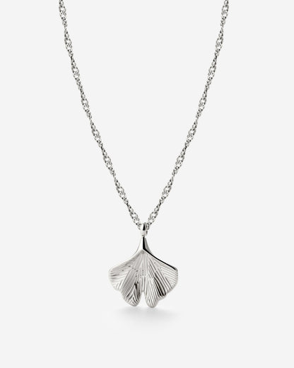 Ginkgo Leaf Necklace Silber