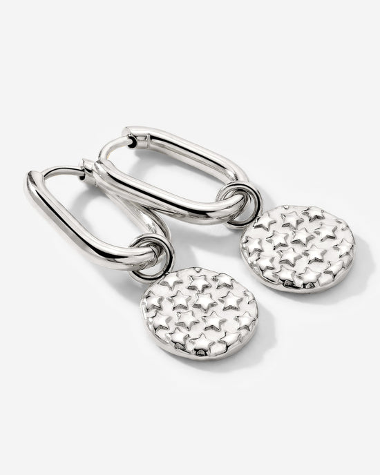 Starry Skies Oval Hoop Set Baby Silber