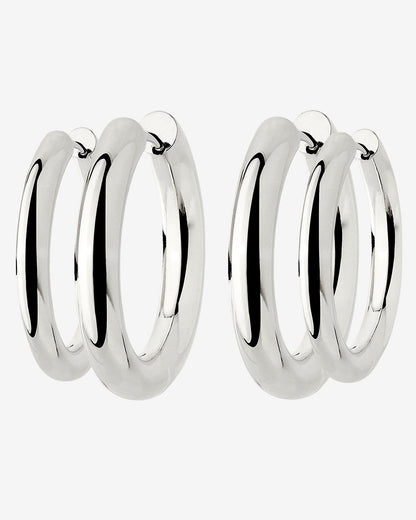 Chunky Lover Hoop Bundle Maxi Silber